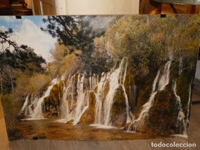Carteles de turismo: Cuenca,antiguo cartel nacimiento del rio Cuervo. mide 95 x 65 cms. papel-cartulina